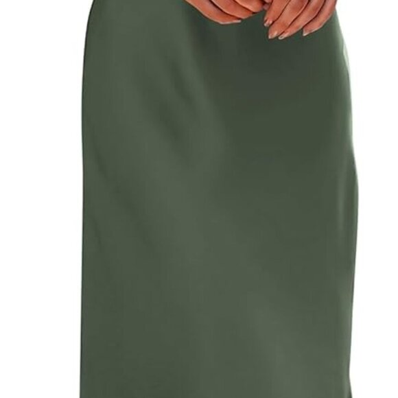 Women's 2025 Summer Satin Dress Elegant Sleeveless Mock Neck Cocktail Party Maxi - Picture 1 of 7